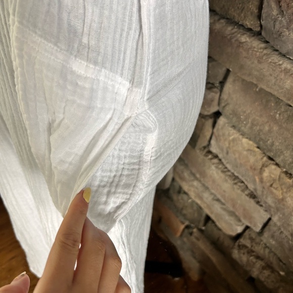 Michael Stars Cecily Crinkle Gauze Collared Dress With Belt | Size S - Picture 6 of 7